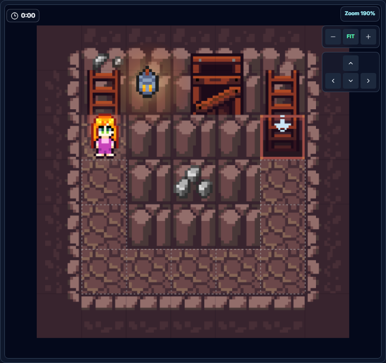 Level 4 U-Turn game screen with a lower detour and a ladder above