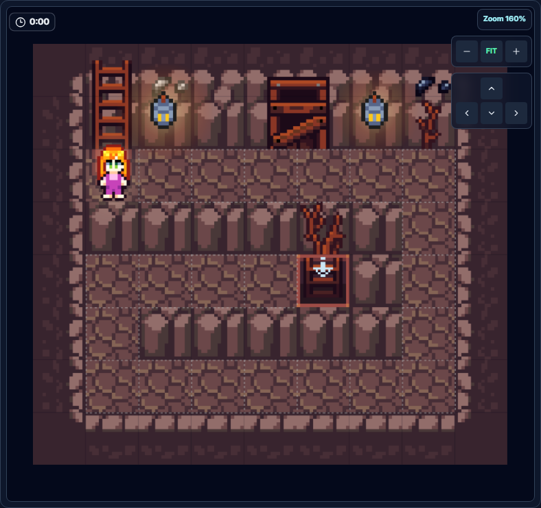 Level 5 Spiral game screen with a spiral mine tunnel