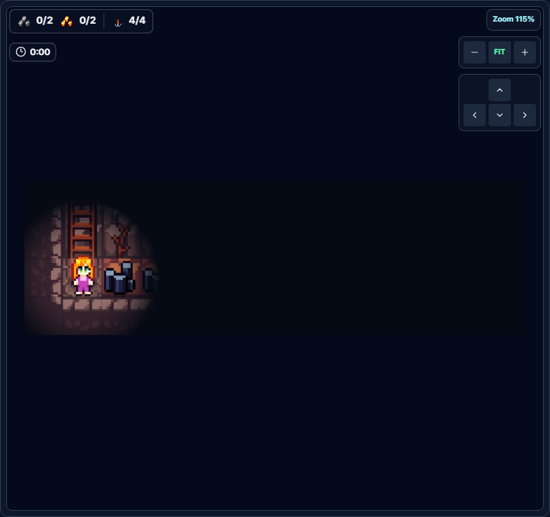 Level 13 Dark Mining 2 game screen where iron, gold, and coal must be distinguished in a dark tunnel